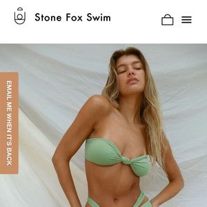 NWT STONE FOX SWIM LELE BIKINI TOP IN ALOE GREEN